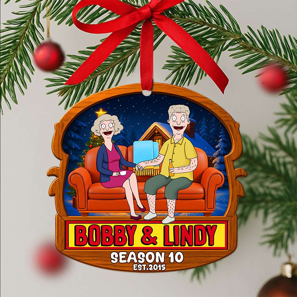 Griddle Love: Celebrate Your Love Story - Personalized Christmas Ornament for Couples Ornament PopCulturePrints