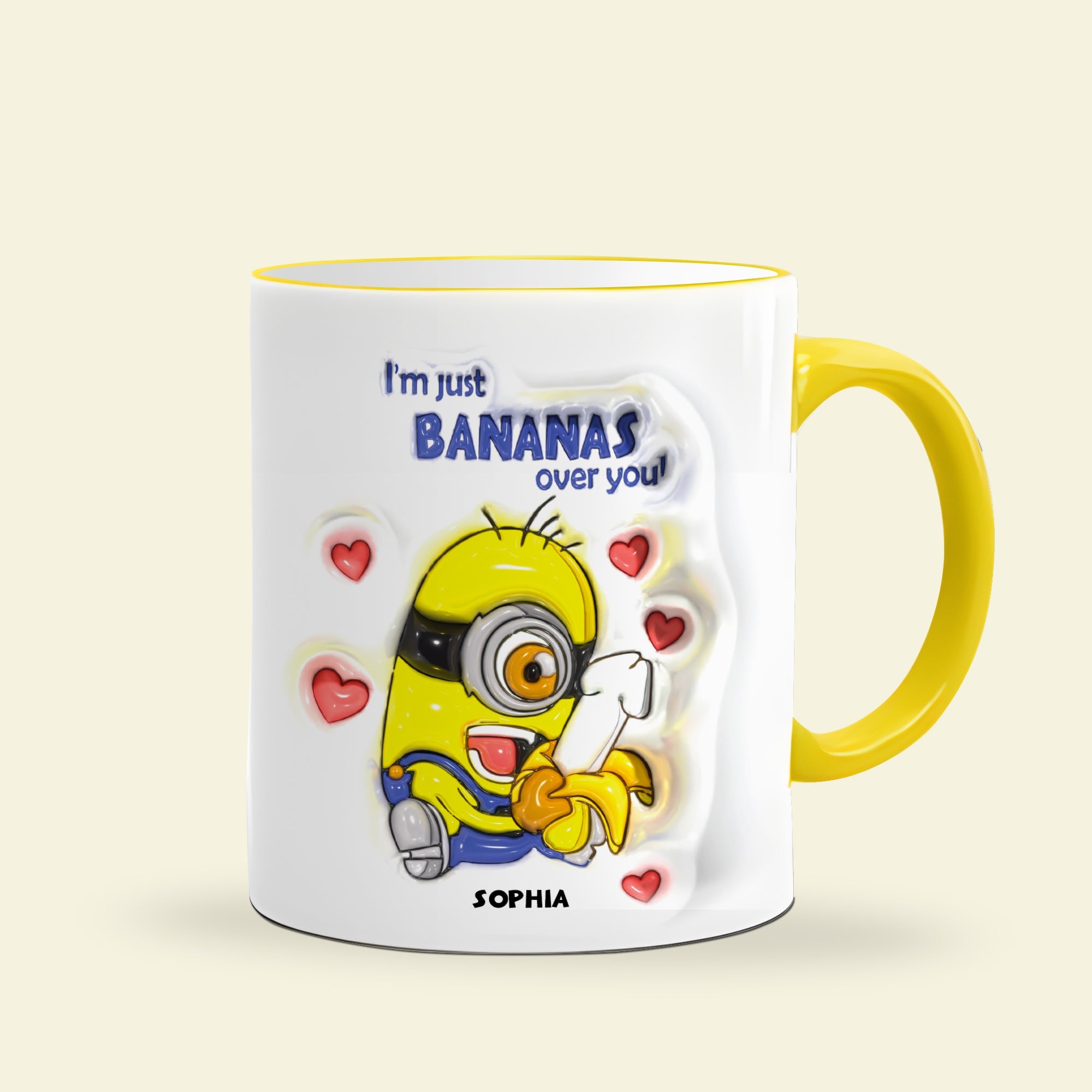 Personalized Minion-Themed Coffee Mug for Couples - 'Bananas Over You'