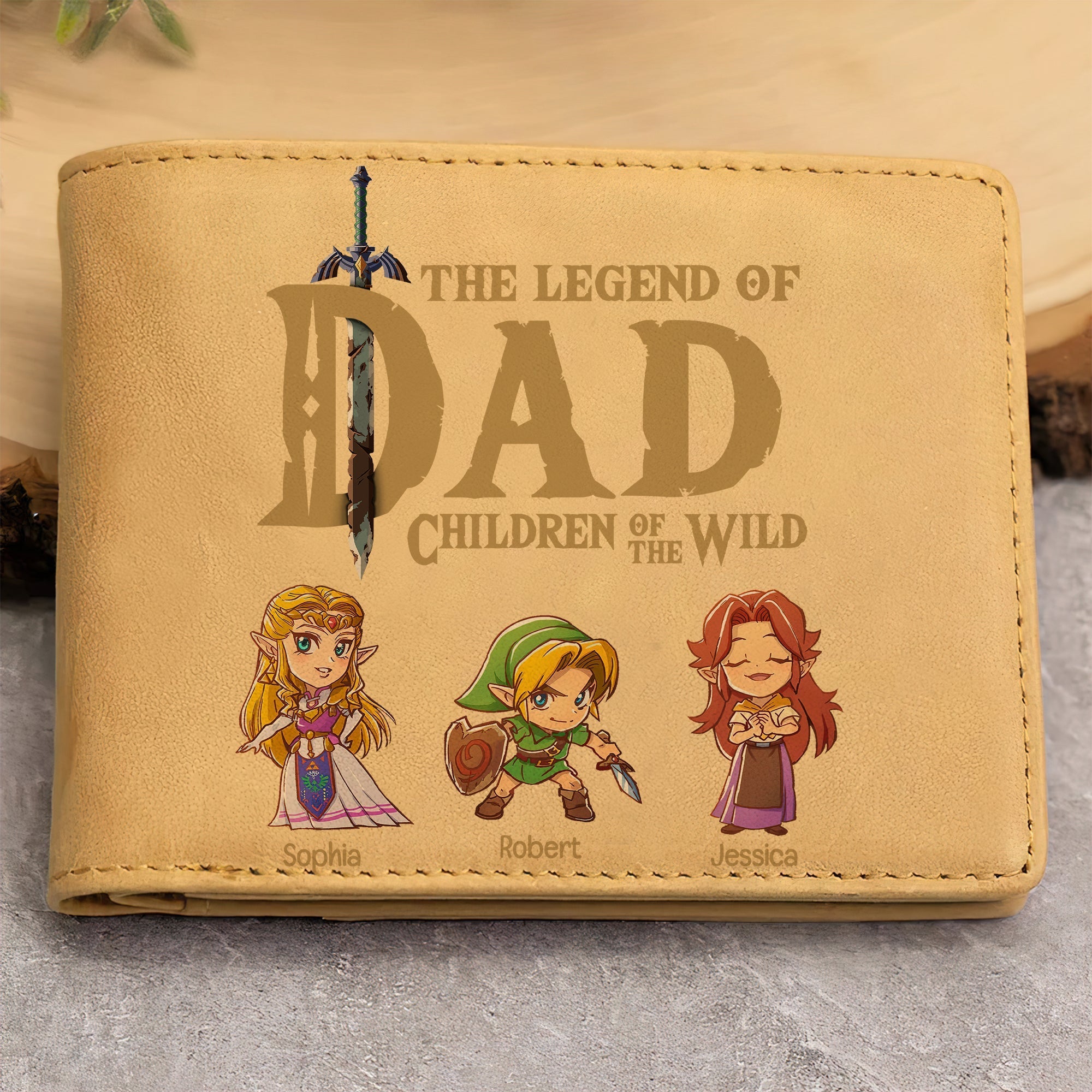 Personalized Legend of Dad PU Leather Wallet - Customizable Print Leather Wallet PopCulturePrints