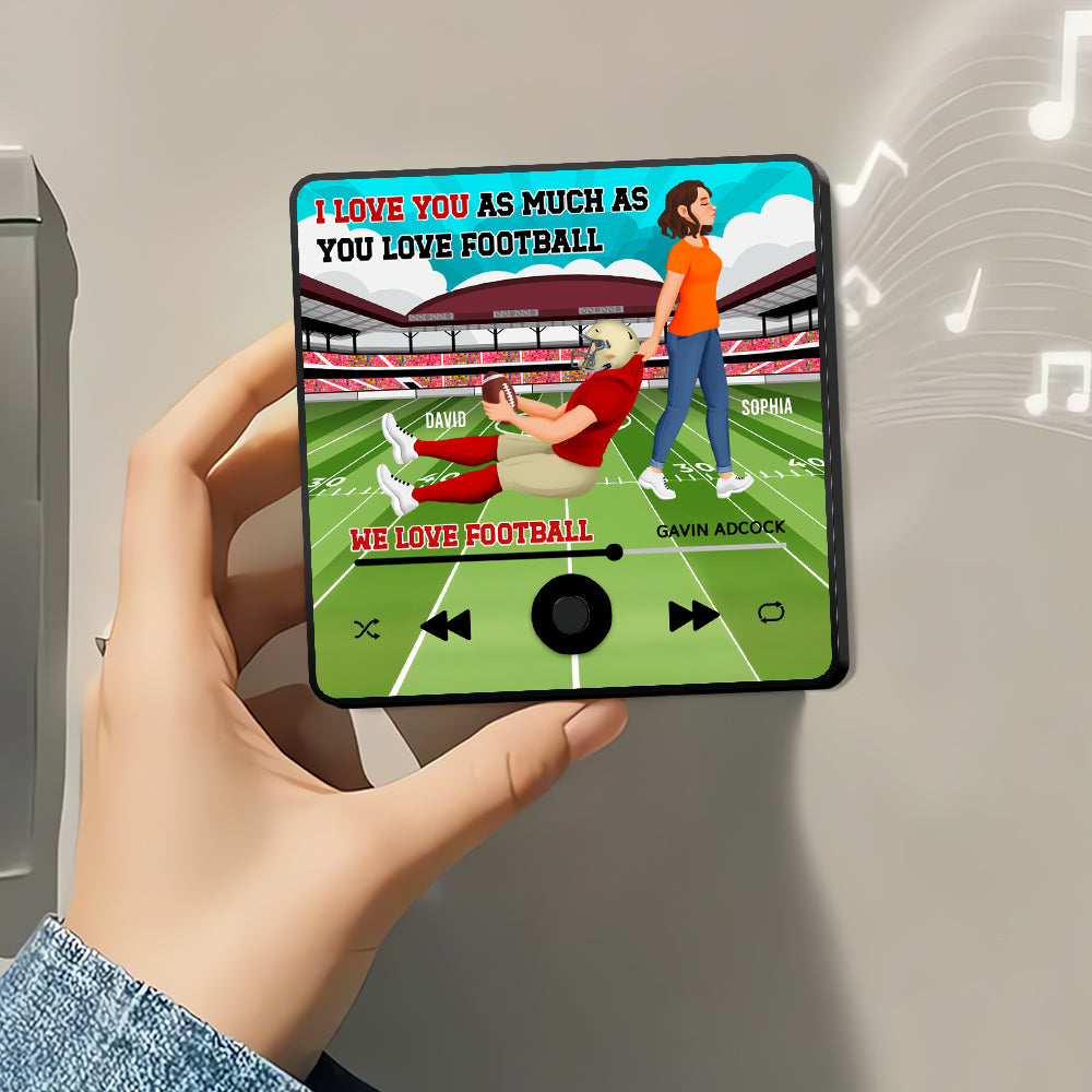 Personalized Football Lovers Photo Fridge Magnet - Unique Gift for Couples Fridge Magnet PopCulturePrints