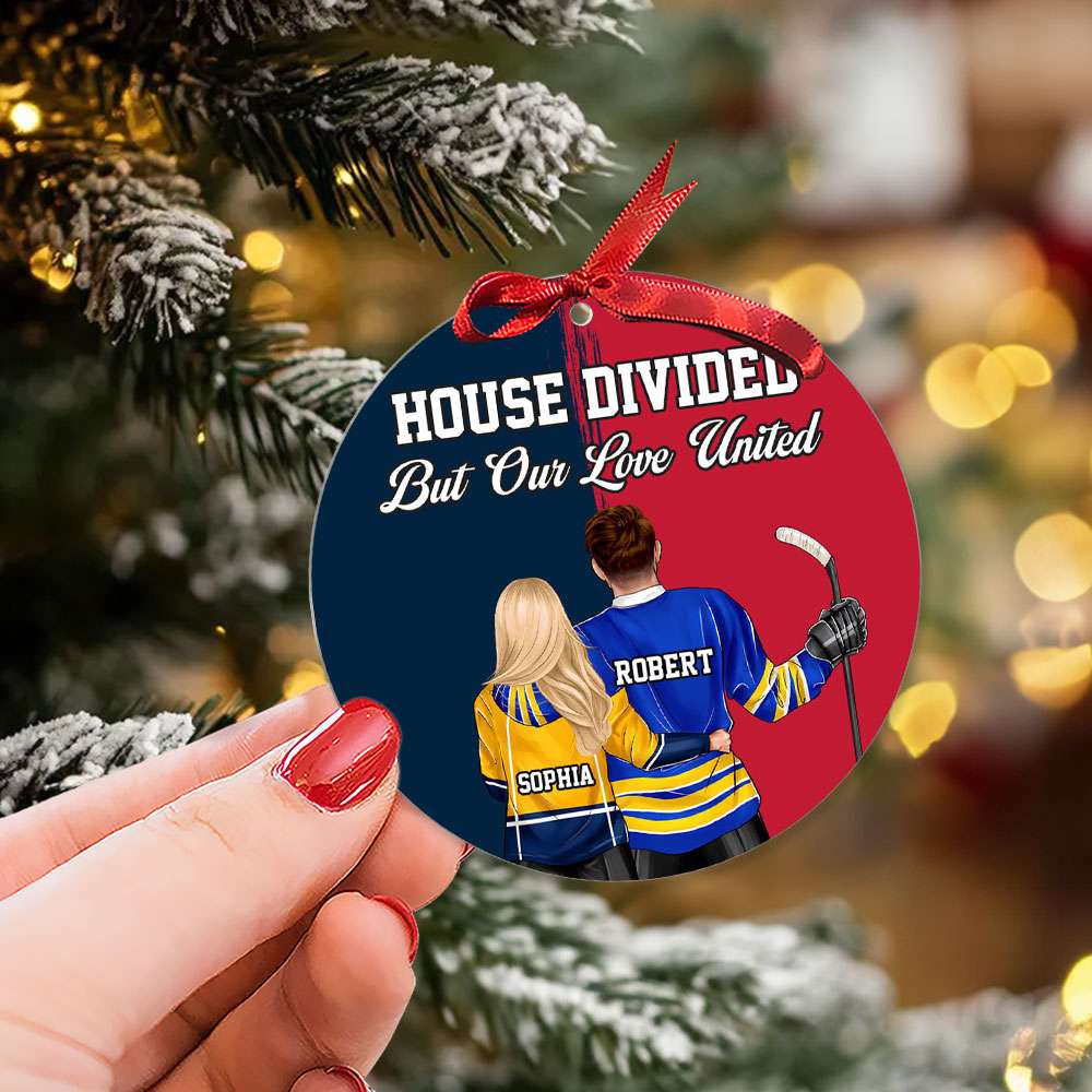 Custom Hockey Couple Ornament - Personalized Christmas Gift | Valentine's Day Gifts Ornament PopCulturePrints