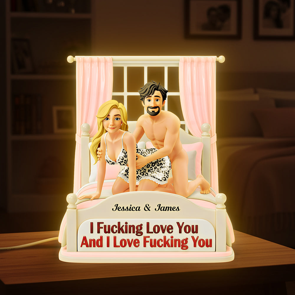 I Fucking Love You - Personalized Playful Couple Light Box Gift Light Box PopCulturePrints