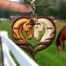 Load image into Gallery viewer, Love Unbridled: Personalized Horse Couple Keychain - Perfect Gifts for Couples Keychains PopCulturePrints
