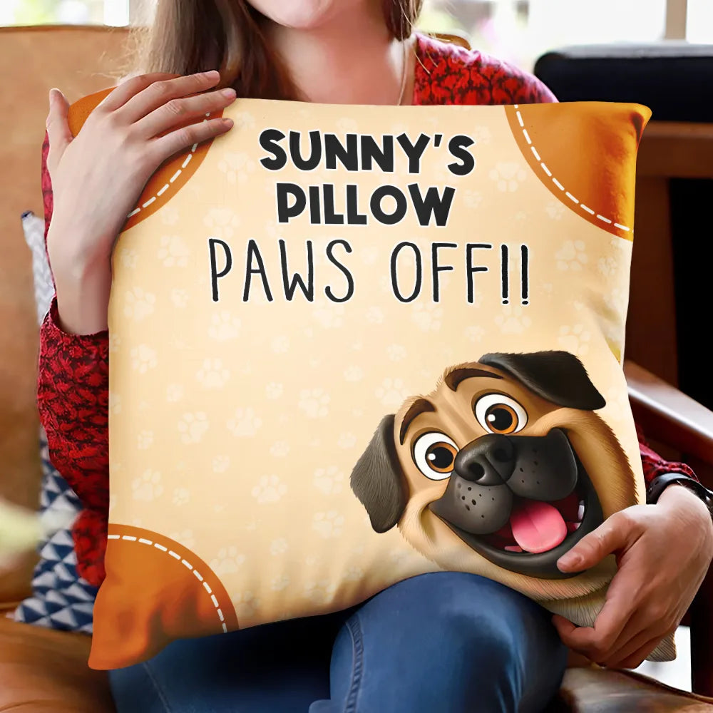 This Is Our Pillow, Paws Off!! - Personalized Pillow for Pet Lovers Pillow PopCulturePrints