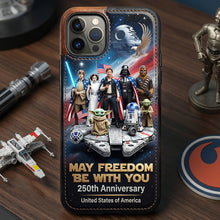 Load image into Gallery viewer, “May Freedom Be With You” - Personalized 250th Anniversary Patriotic Phone Case - Unique Gift for Star Wars Fans and American History Buffs Phone Case PopCulturePrints

