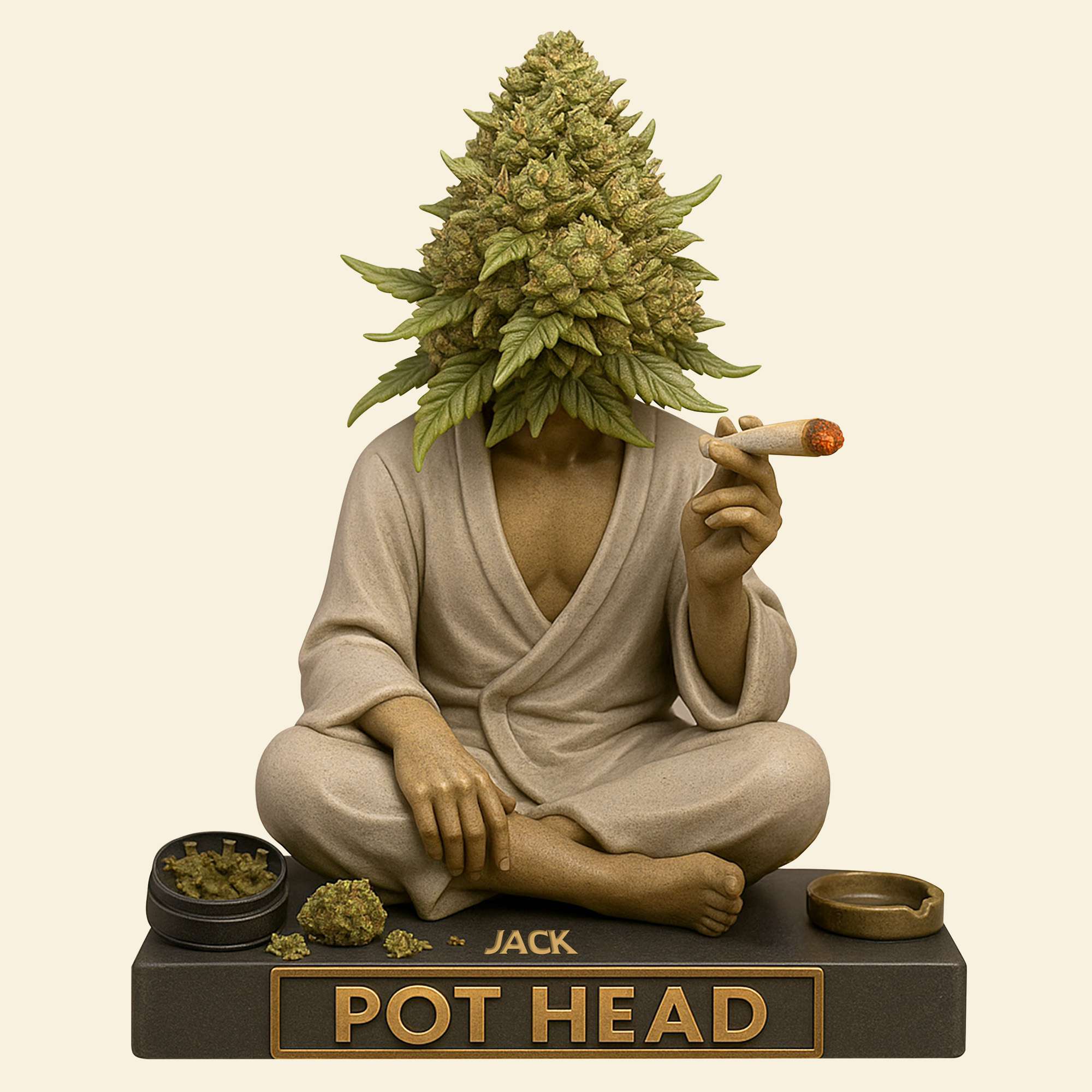 “Celebrate Your Cannabis Passion!” - Pot Human Head Acrylic Plaque - Personalized Gift for Stoners Shaped Plaques PopCulturePrints