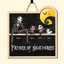 Load image into Gallery viewer, Custom &#39;Father of Nightmares&#39; Wooden Sign - Personalized Halloween Gift for Dad Wood Sign PopCulturePrints
