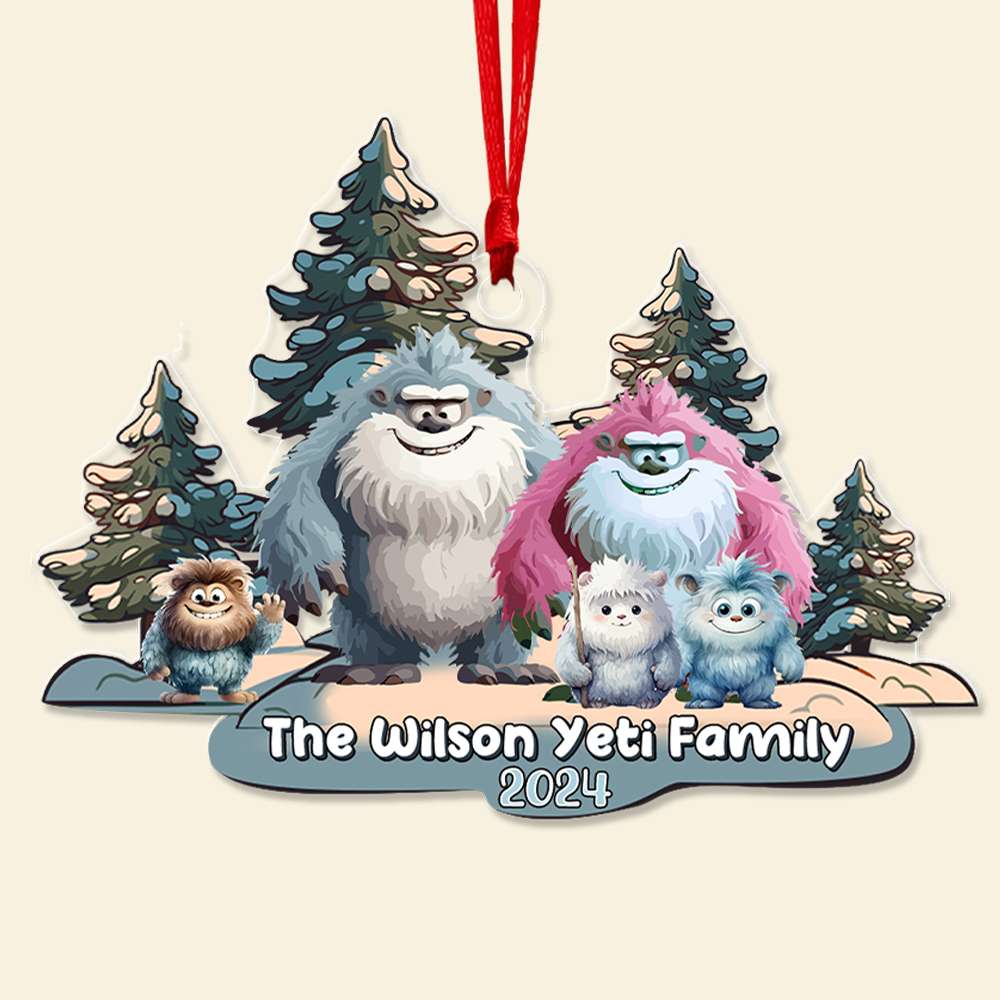 Personalized Yeti Family Christmas Ornament Ornament PopCulturePrints