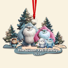 Load image into Gallery viewer, Personalized Yeti Family Christmas Ornament Ornament PopCulturePrints
