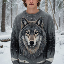 Load image into Gallery viewer, Embrace the Spirit of the Wild with The Wild Wolf Ugly Sweater - Personalized Gifts for Wolf Lovers AOP Products PopCulturePrints
