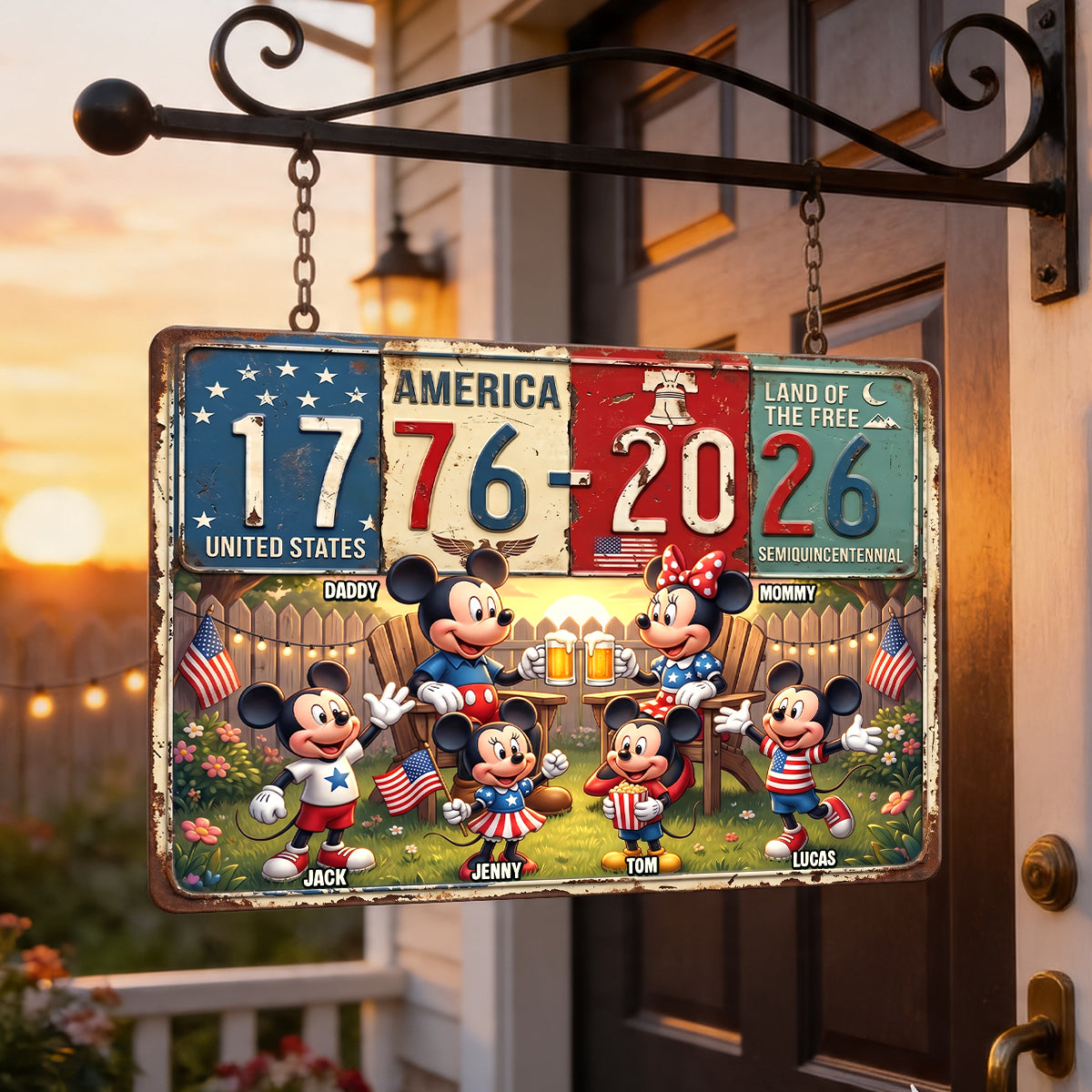 Celebrate America: 250th Anniversary Personalized Print Metal Sign - Unique Gifts for Families Metal Signs PopCulturePrints