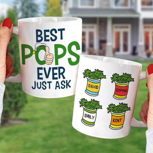 Best Pops Ever Personalized Coffee Mug - Custom Gift for Grandpa Coffee Mug PopCulturePrints