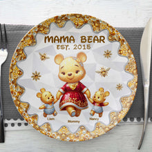Load image into Gallery viewer, &quot;Celebrate Mom&#39;s Love with Personalized Touch&quot; - Ceramic Round Plate, Custom Gift for Mom, Grandma, and Kids Ceramic Round Plate PopCulturePrints
