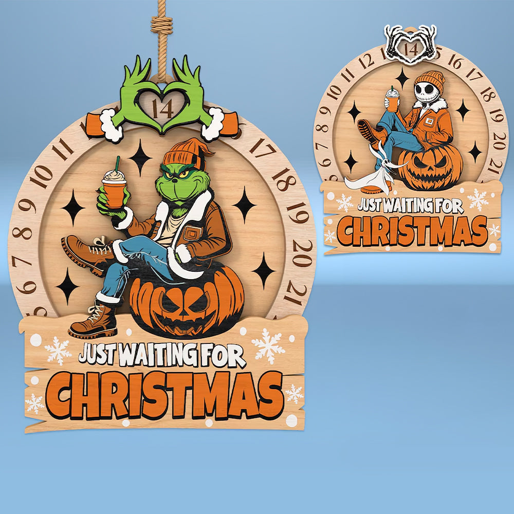 Funny Christmas Lovers Ornament - Just Waiting For Christmas