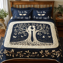 Load image into Gallery viewer, “You &amp; Me, We Got This” - Personalized Tree Couple Quilt Bedding Set - Thoughtful Gift for Couples and Anniversaries Blanket PopCulturePrints
