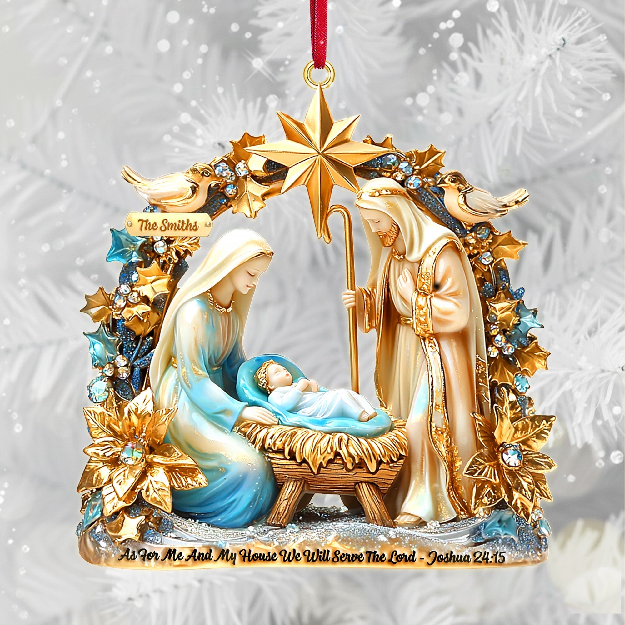 Faithful Nativity Acrylic Ornament - A Cherished Keepsake for Family Celebrations Ornament PopCulturePrints