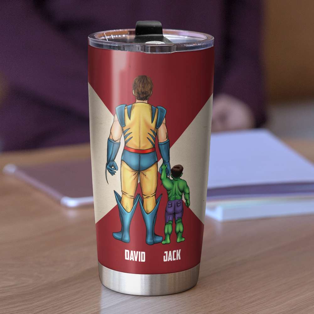 Super Dad and Son Personalized Tumbler