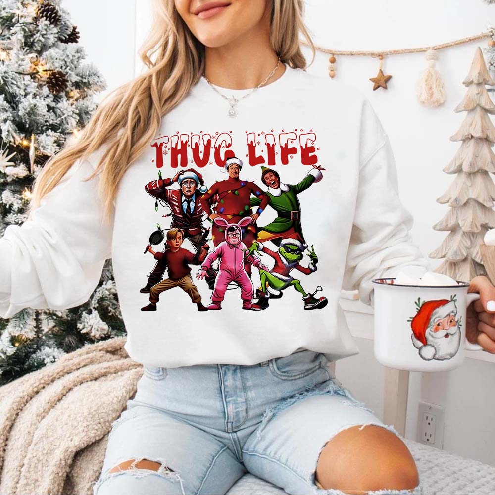 Thug Life Christmas Sweatshirt Shirts PopCulturePrints