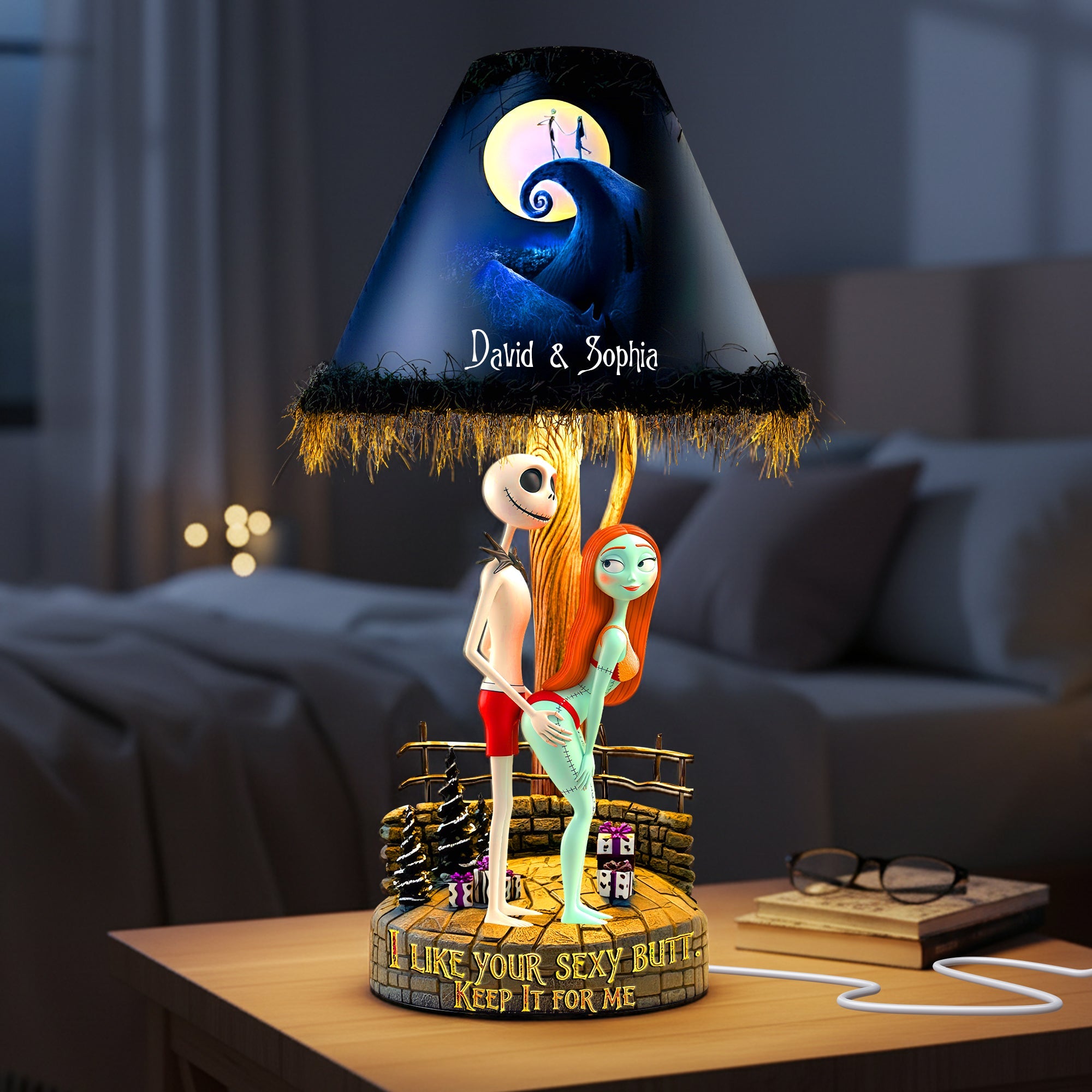 “Keep it Spooky and Fun!” - Playful Spooky Couple Acrylic Light Box - Personalized Gift for Couples Light Box PopCulturePrints