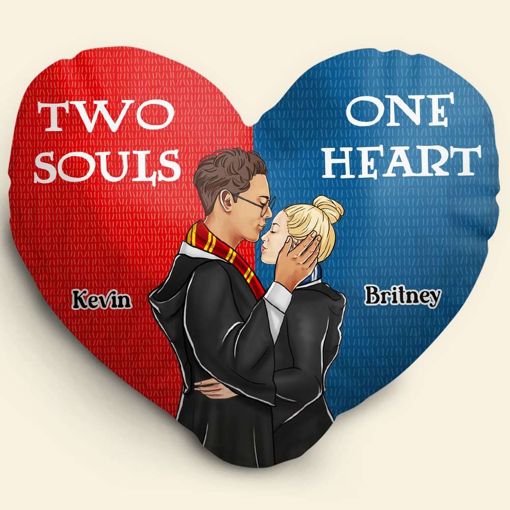 Two Souls, One Heart Custom Pillow - Perfect Valentine’s Day Gifts for Couples Pillow PopCulturePrints