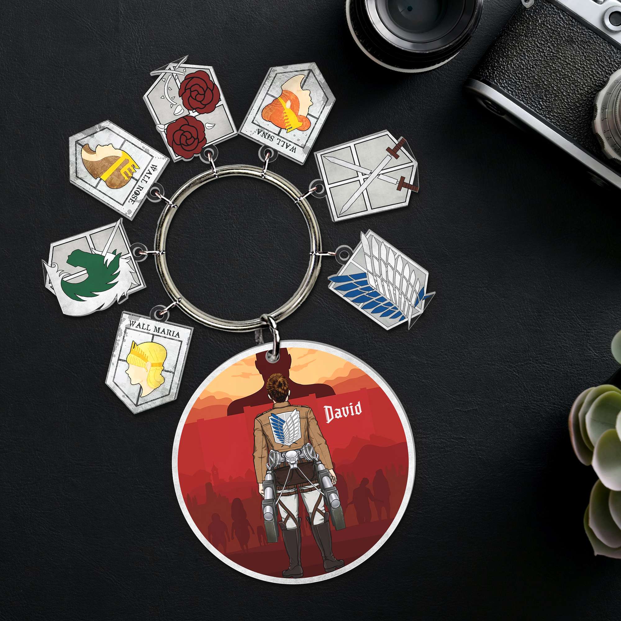 Custom Anime Keychain for Fans - Attack Defense Design Keychains PopCulturePrints