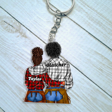 Load image into Gallery viewer, Customized Cowboy Couple Keychain - Personalized Gift for Couples Keychains PopCulturePrints
