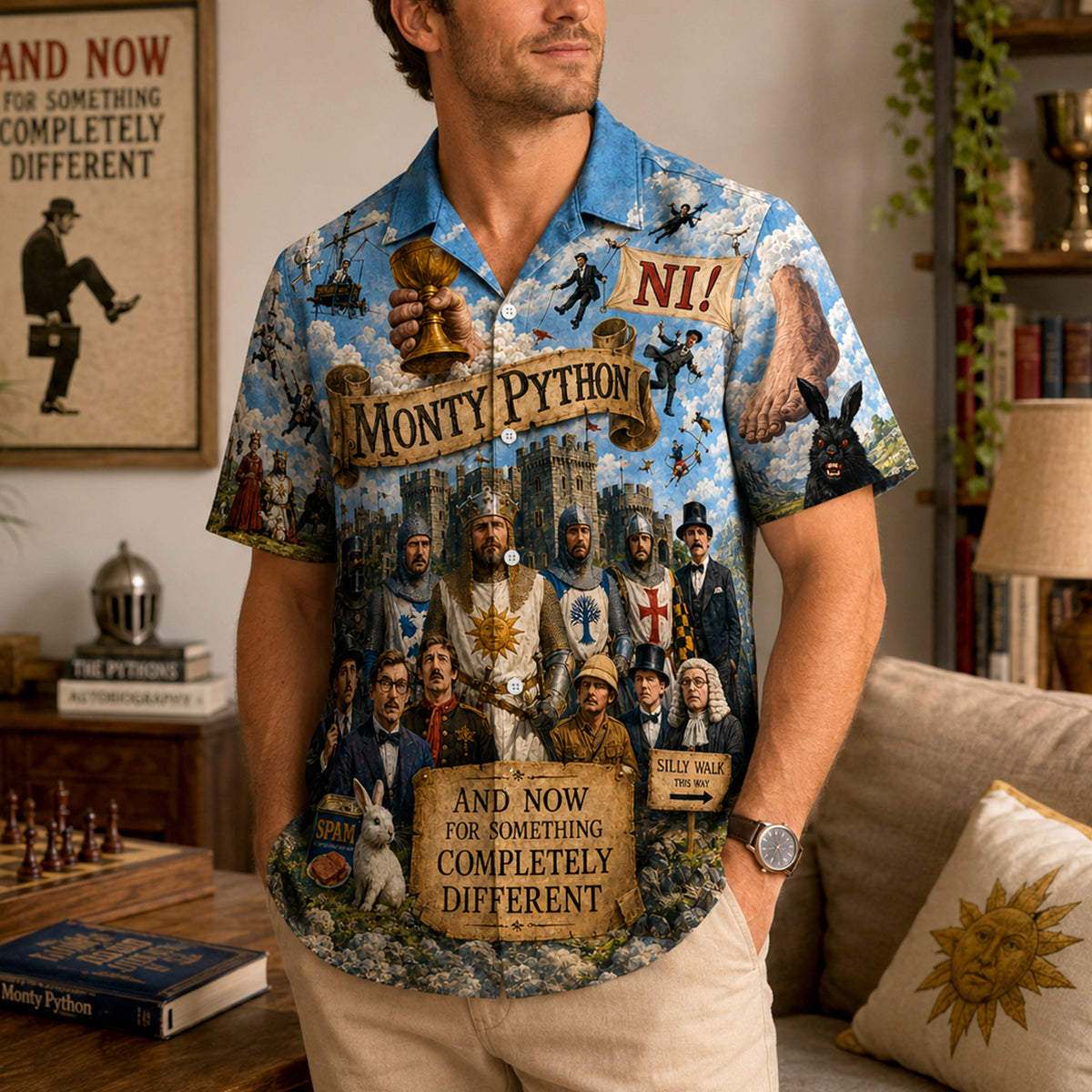 Vintage Sketch Comedy Hawaiian Shirt - Personalized Gifts 04NADH140726 Hawaiian Shirts PopCulturePrints