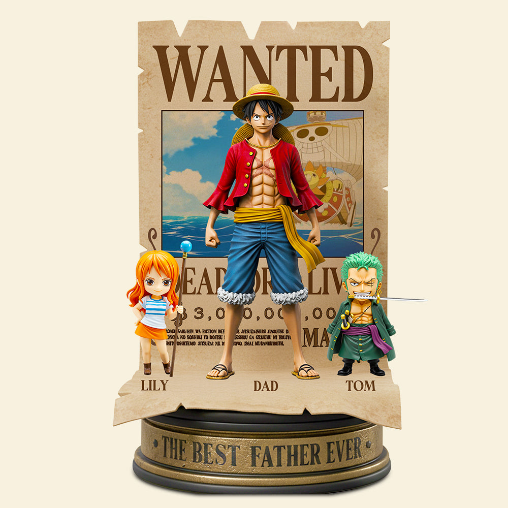 “The Best Father Ever” - Personalized Wanted Dad Day Acrylic Plaque - Custom Gift for Dad & Grandpa Shaped Plaques PopCulturePrints