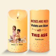Load image into Gallery viewer, Roses are Red, Violets are Blue - Personalized Couple LED Candle Led Candle PopCulturePrints
