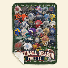 Load image into Gallery viewer, Embrace the Season: Personalized Team Helmet Blanket - Perfect Gift for Sports Fans
