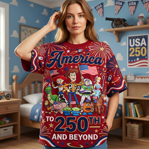 Celebrate America: 250th Patriotic Adventure Crew Shirt - Personalized Gift for Anniversaries and Special Occasions AOP Products PopCulturePrints
