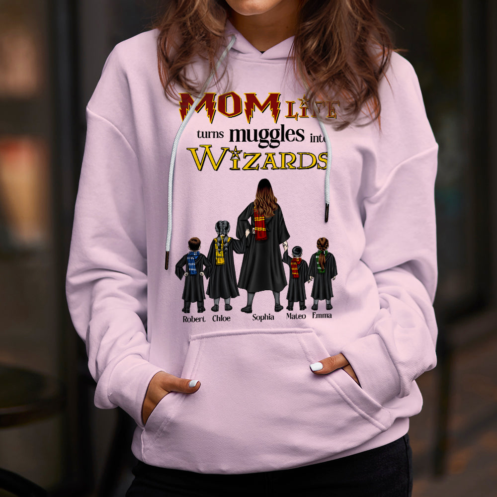 Personalized Mom Life Turns Muggles Into Wizards T-Shirt