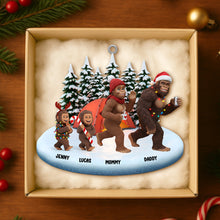 Load image into Gallery viewer, “Celebrate Togetherness with Sasquatch Family Fun” - Personalized Sasquatch Family Christmas Ornament - Unique Gift for Family and Loved Ones Ornament PopCulturePrints
