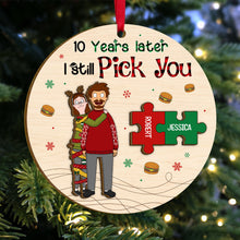 Load image into Gallery viewer, Custom Couples Christmas Ornament - Personalized 10 Years Design | Valentine&#39;s Day Gifts Ornament PopCulturePrints
