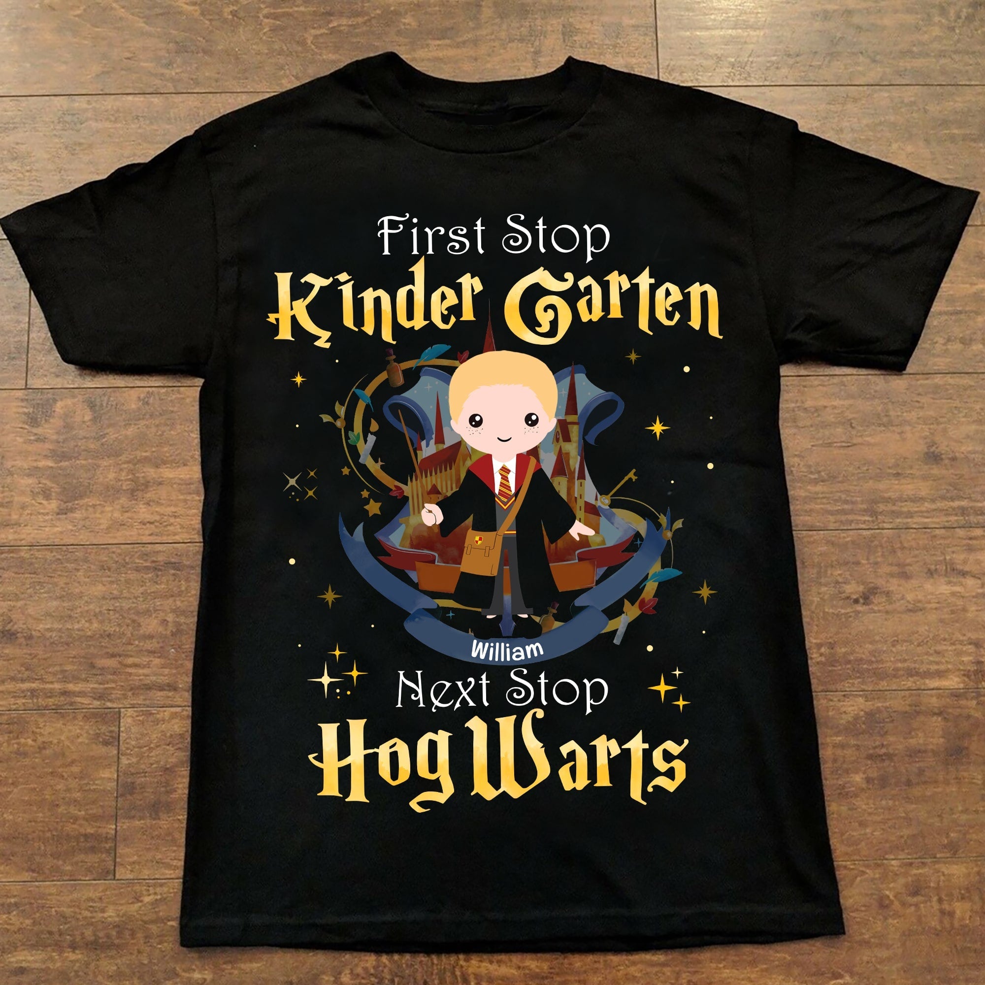 Personalized Harry Potter-Themed First Day of Kindergarten T-Shirt