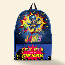 Load image into Gallery viewer, Personalized Superhero Kids Backpack - Custom Name Preschool Bag
