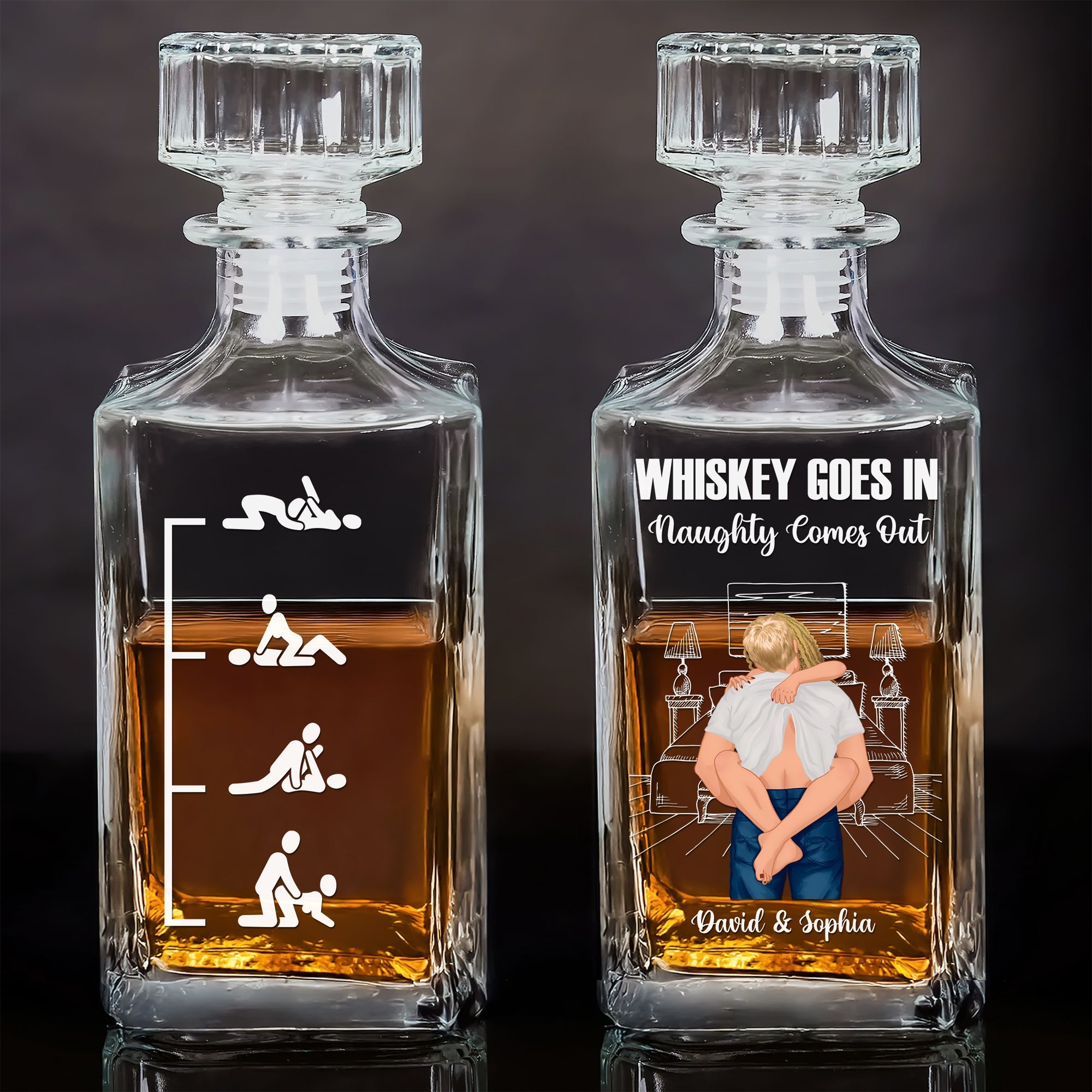 Cheers to Love! Personalized Funny Couple Whiskey Bottle - Ideal Gift for Couples, Friends & Special Occasions Whiskey Bottle PopCulturePrints