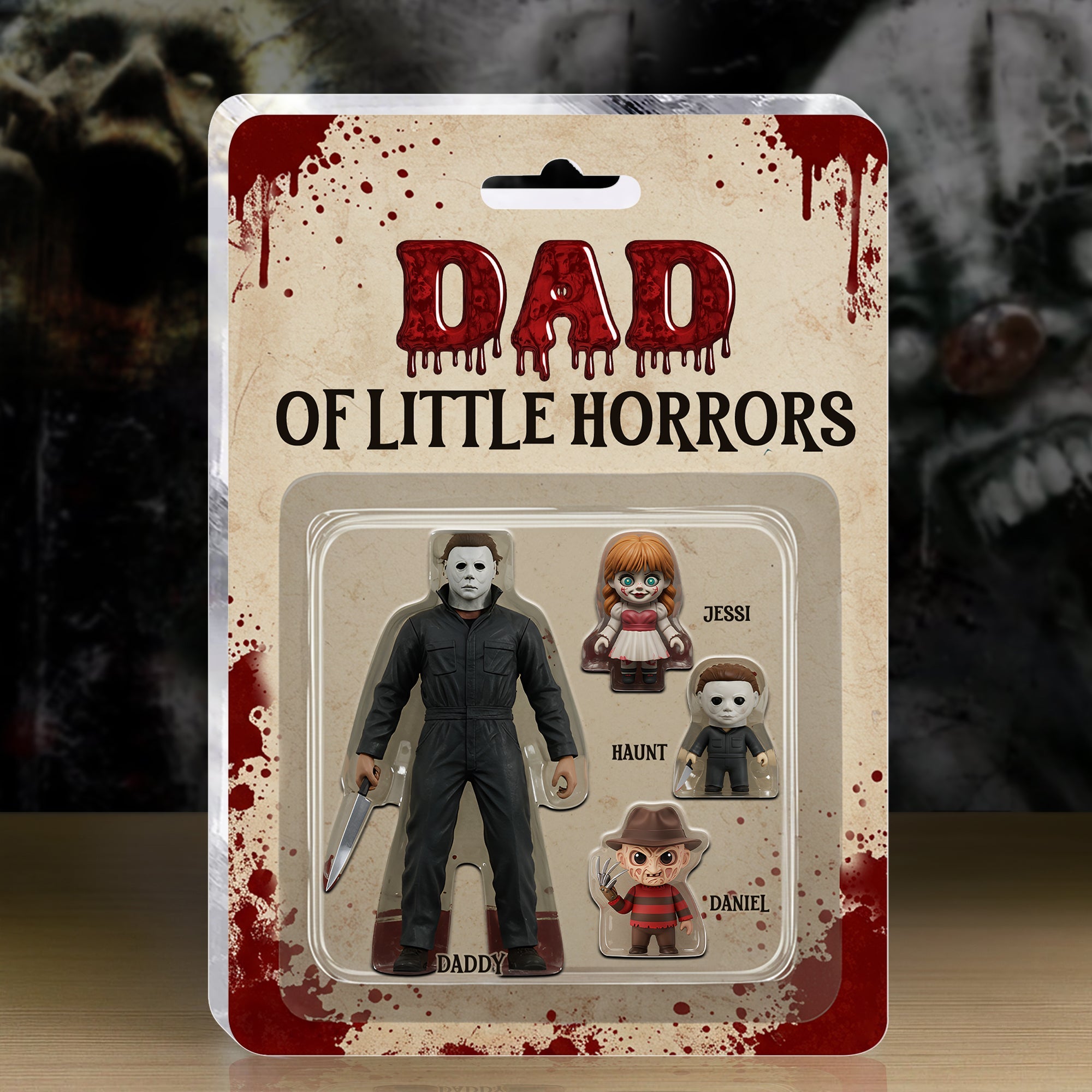 “Dad of Little Horrors” - Unique Personalized Acrylic Plaque - Perfect Gift for Father, Grandpa & Horror Fans Shaped Plaques PopCulturePrints
