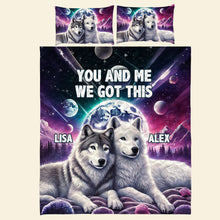 Load image into Gallery viewer, Personalized Wolf Couples Quilt Bedding Set - Unique Gift for Love and Adventure Blanket PopCulturePrints
