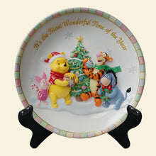 Load image into Gallery viewer, &quot;It’s the Most Wonderful Time of the Year&quot; - Custom Round Plate, Personalized Gift for Families and Friends Ceramic Round Plate PopCulturePrints
