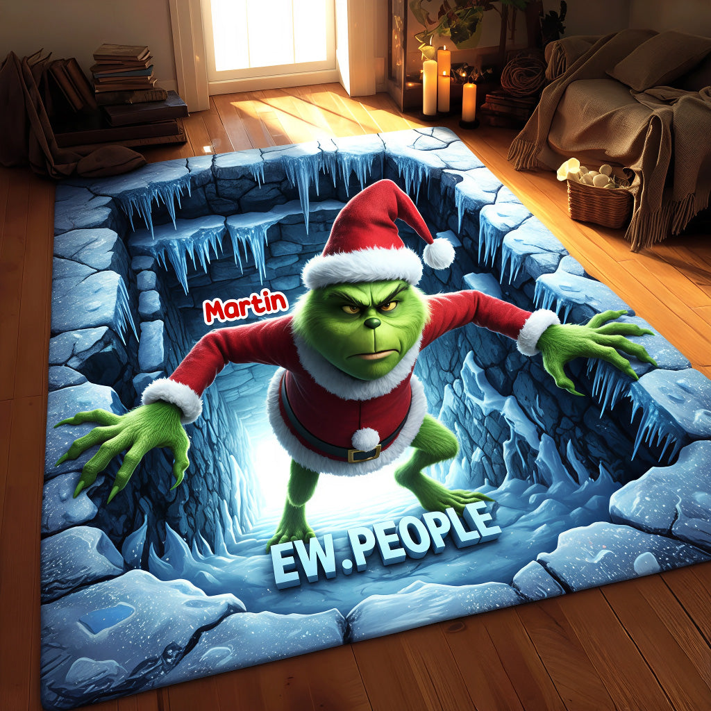 Celebrate Christmas with the Grinch – Personalized Doormat for Cartoon Lovers Doormat PopCulturePrints
