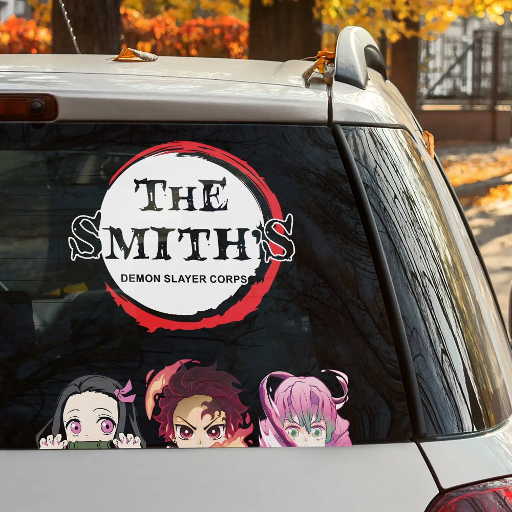 Personalized Demon Slayer Family Car Decal Decal Sticker PopCulturePrints