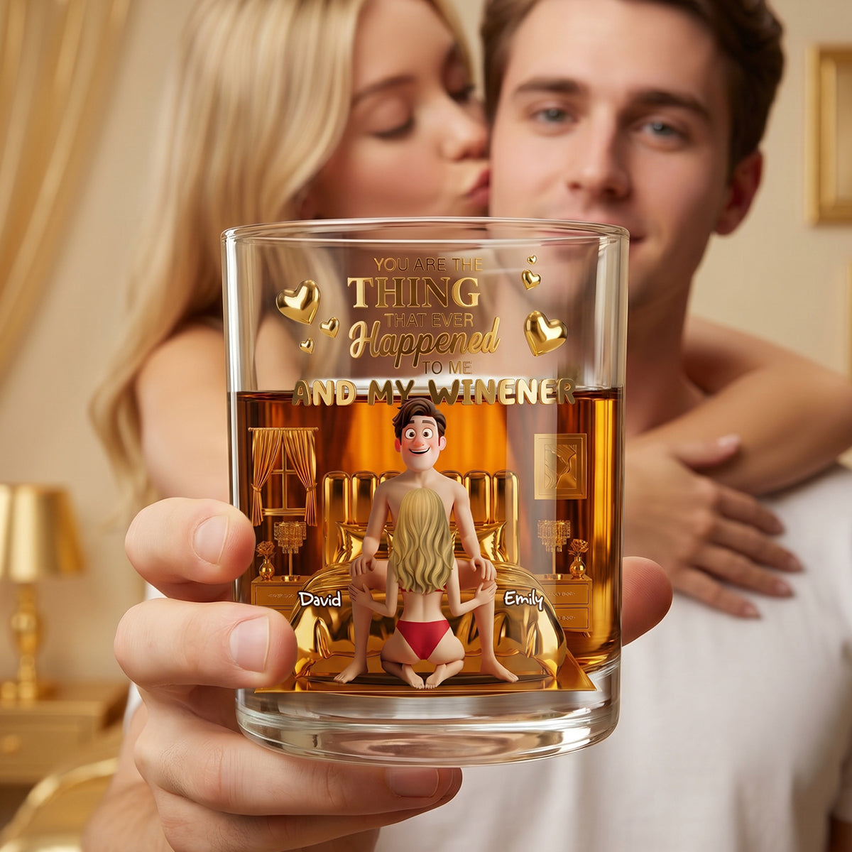 You Are The Thing That Ever Happened To Me - Naughty Couples Drinking Glass - Personalized Gift for Couples Glass PopCulturePrints