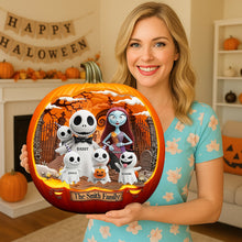 Load image into Gallery viewer, Spooky Family Pumpkins: A Personalized Halloween Decoration Wood Sign PopCulturePrints
