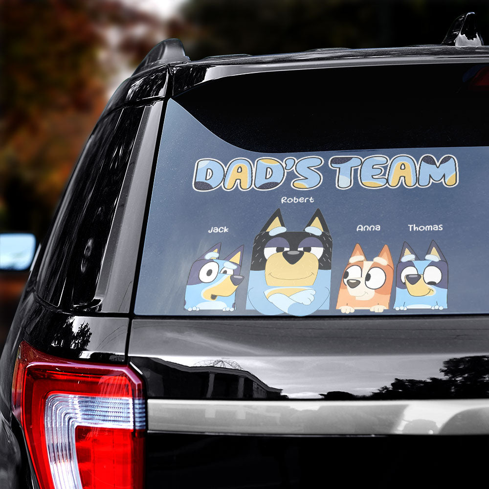 Personalized Car Sticker - Dad's Team