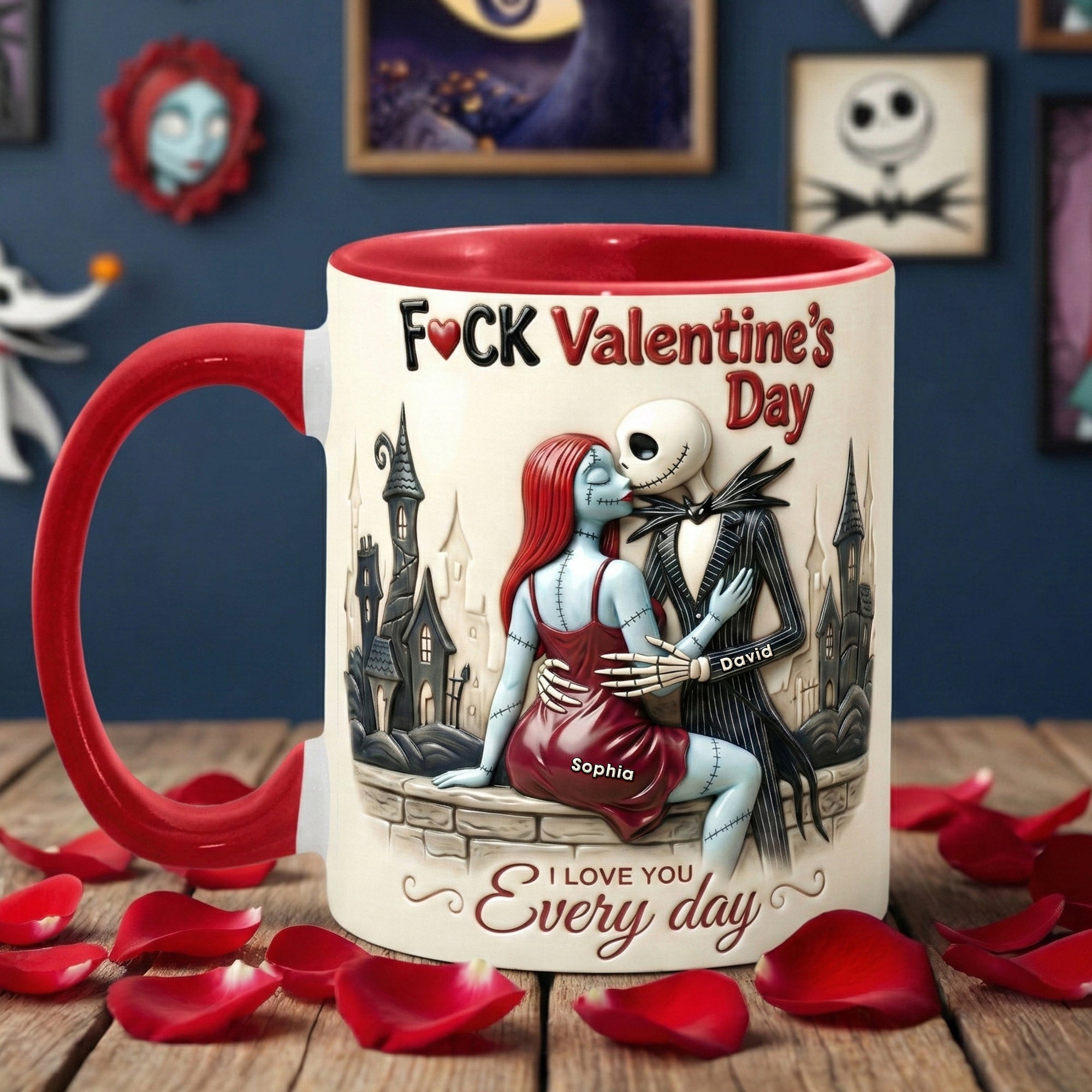 Naughty Skeleton Couple Coffee Accent Mug - Unique Personalized Gift for Couples Coffee Mug PopCulturePrints