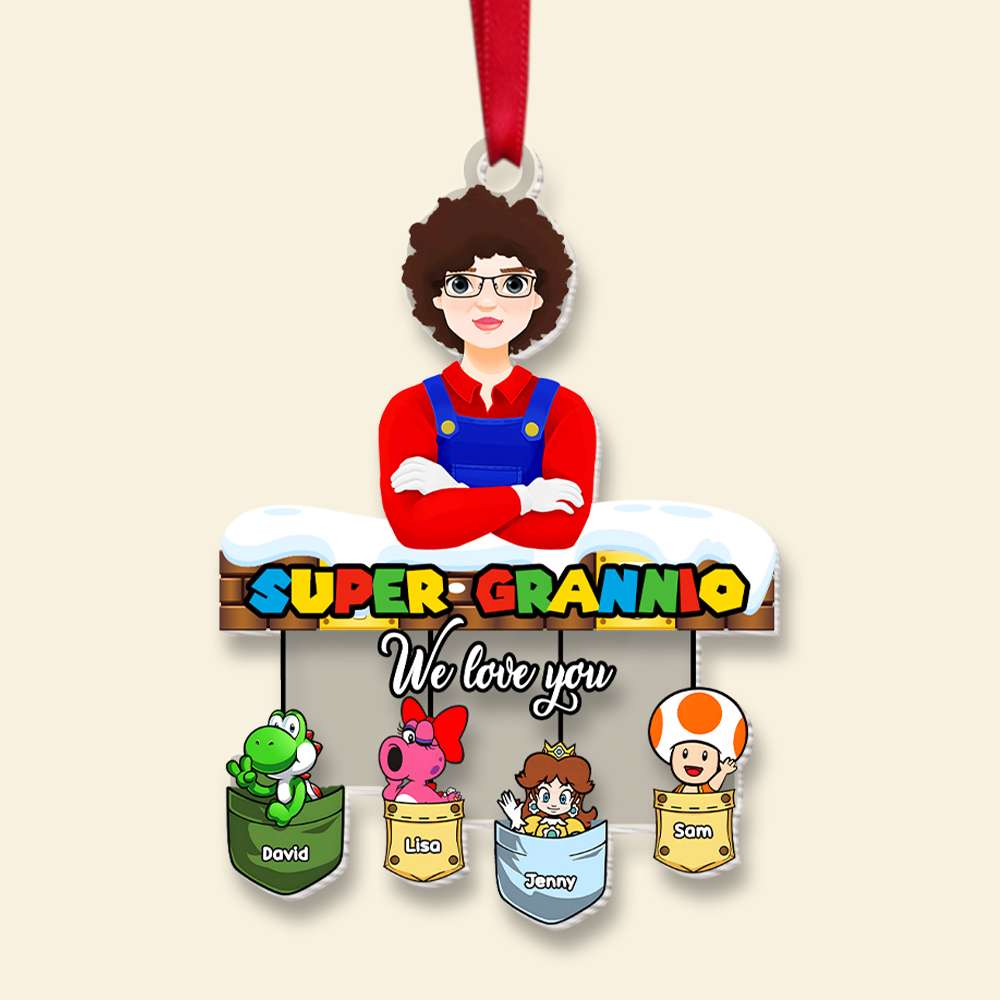 Custom Super Grannio Christmas Acrylic Ornament Ornament PopCulturePrints