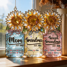 Load image into Gallery viewer, “Brighten Their Day with Sunflowers” - Sun Flowers Suncatcher Ornament, Personalized Gifts for Grandma and Mom Ornament PopCulturePrints
