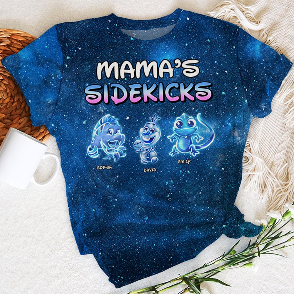 Customized 3D Shirt for Mom - Adorable Mama's Sidekicks Design