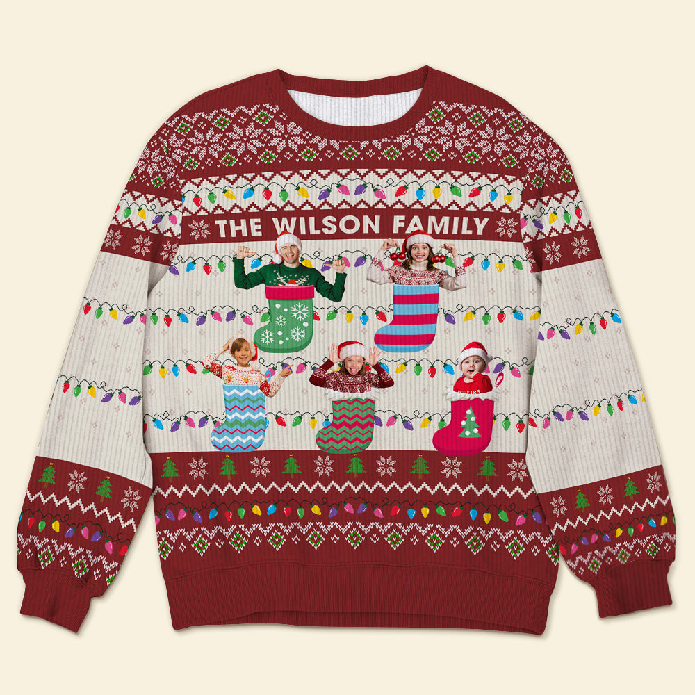 Personalized Family Photo Ugly Christmas Sweater - Festive Holiday Gift